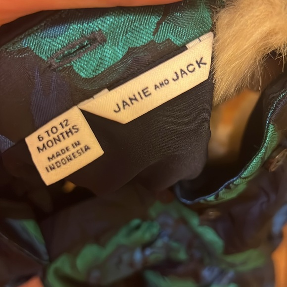 Janie and Jack Floral Dress with Faux Fur Size 6-12 Months - Picture 2 of 3